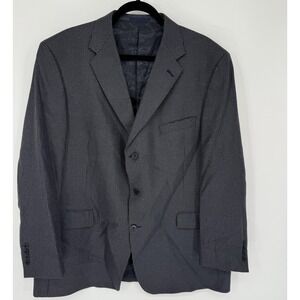 Daniel Cremieux Blazer Mens 48R Gray‎ Blue Houndstooth Sport Coat Made in USA